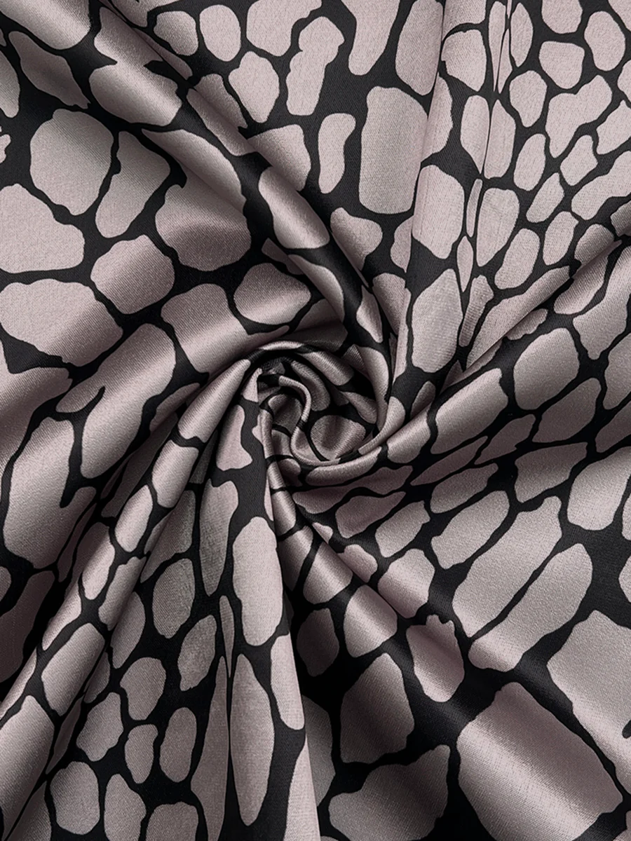 Long Sleeves Loose Buttoned Contrast Color Snakeskin Printed Lapel Blouses&Shirts Tops - Image 7