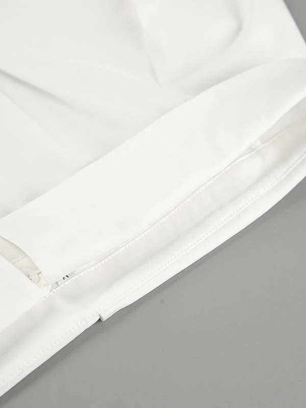 Long Sleeves Loose Buttoned Elasticity Pockets Solid Color Off-The-Shoulder Blouses&Shirts Tops - Image 9