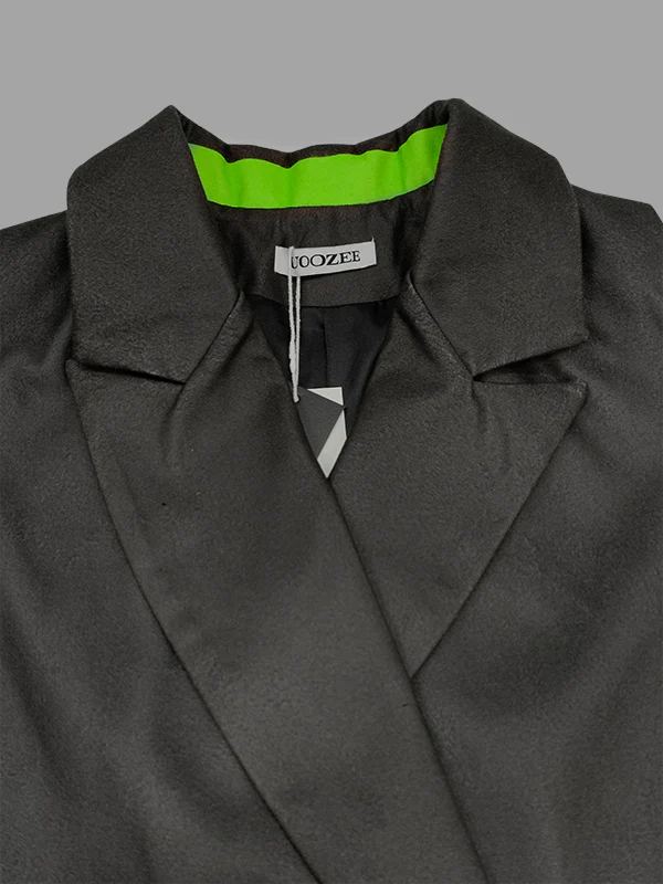 Long Sleeves Loose Buttoned Gradient Pockets Split-Joint Notched Collar Outerwear - Image 7