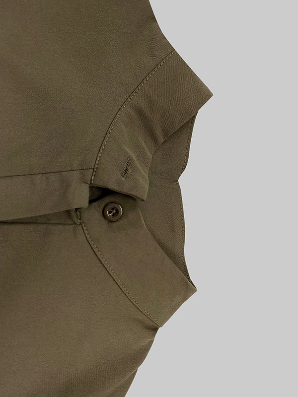 Long Sleeves Loose Buttoned No Belt Solid Color V-neck Jumpsuits - Image 7