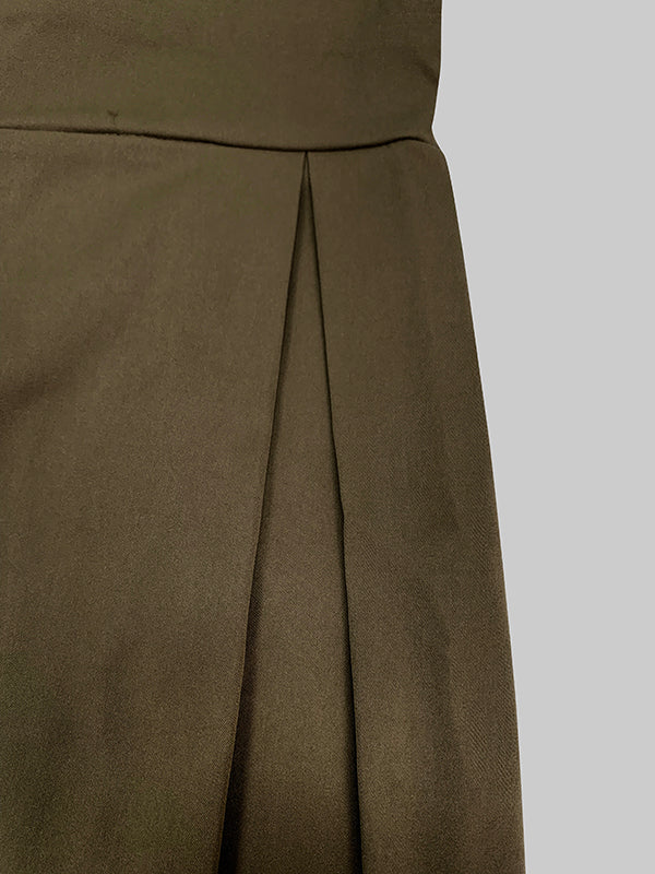 Long Sleeves Loose Buttoned No Belt Solid Color V-neck Jumpsuits - Image 8
