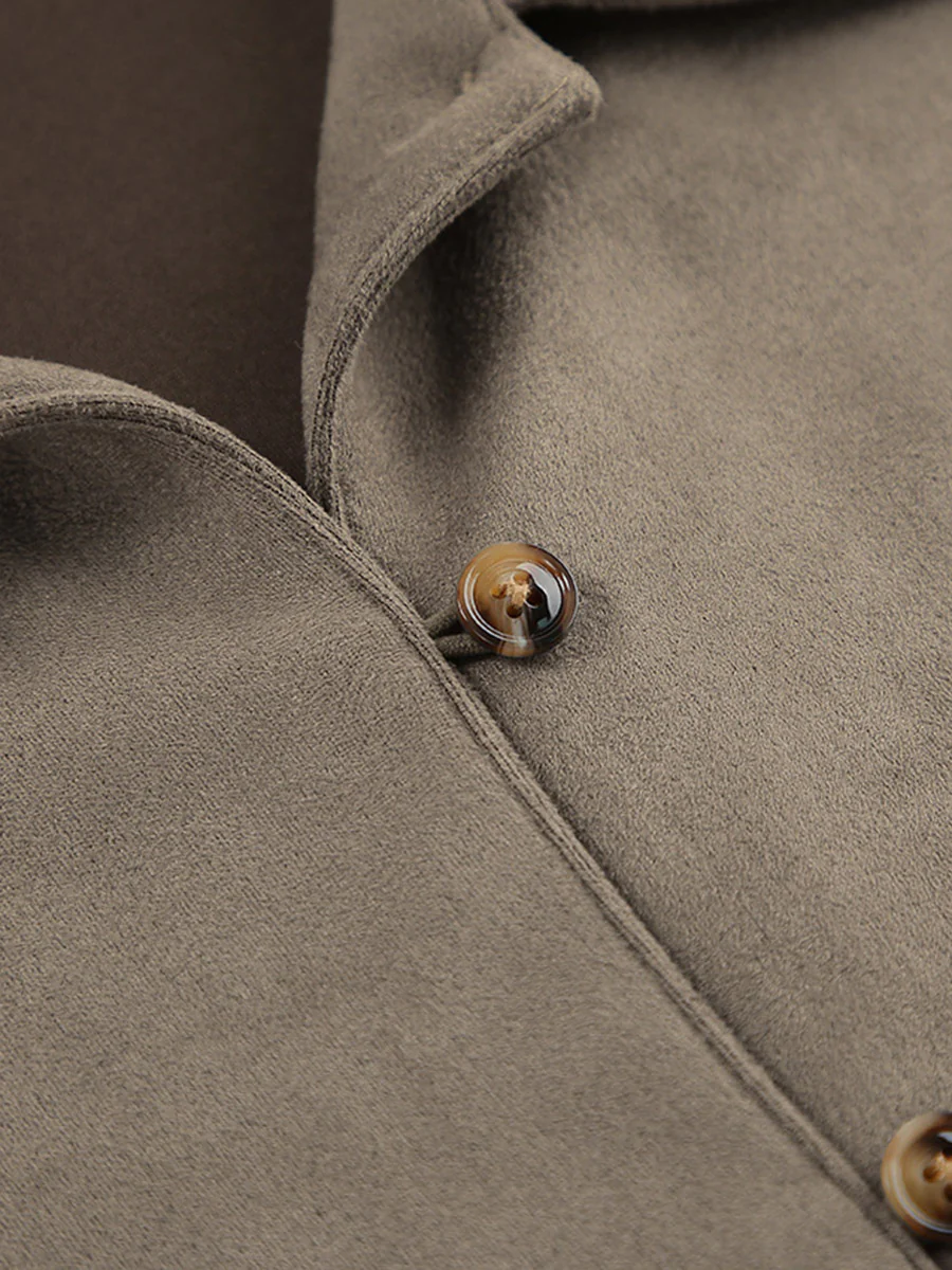 Long Sleeves Loose Buttoned Solid Color Split-Joint Lapel Blouses&Shirts Tops Outerwear - Image 10
