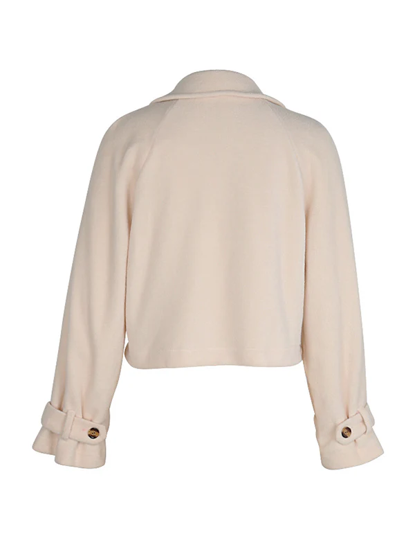 Long Sleeves Loose Buttoned Split-Joint Notched Collar Outerwear - Image 9
