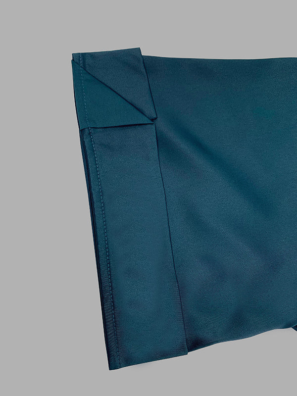 Long Sleeves Loose Color-Block Contrast Color Drawstring Elasticity V-Neck Blouses&Shirts Tops - Image 10