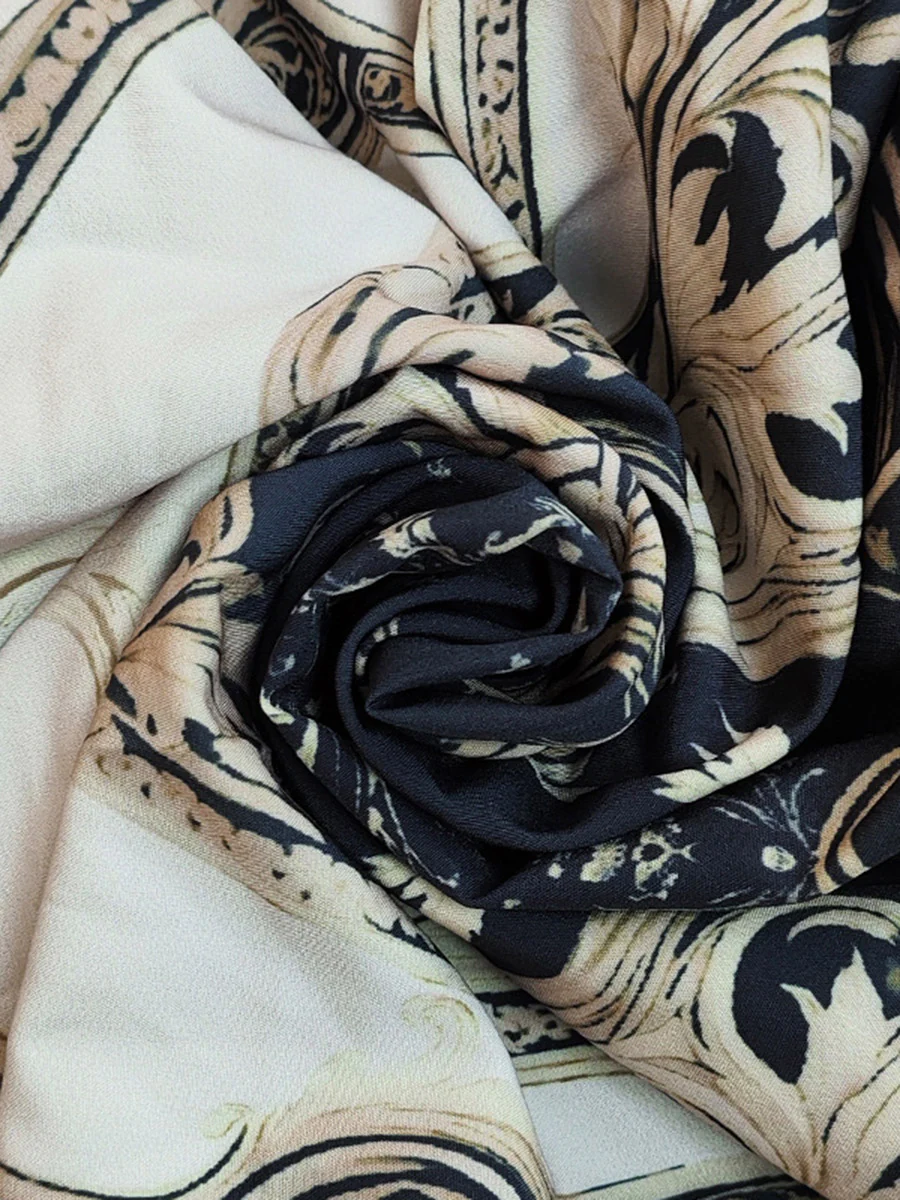 Long Sleeves Loose Contrast Color Pleated Printed Split-Joint Stand Collar Blouses&Shirts Tops - Image 6