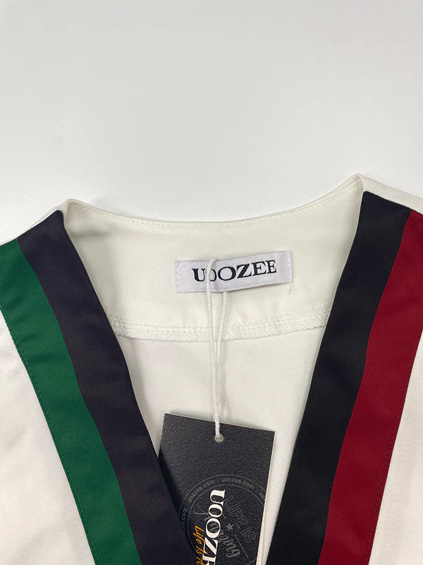 Long Sleeves Loose Contrast Color Pleated V-Neck Blouses&Shirts Tops - Image 7