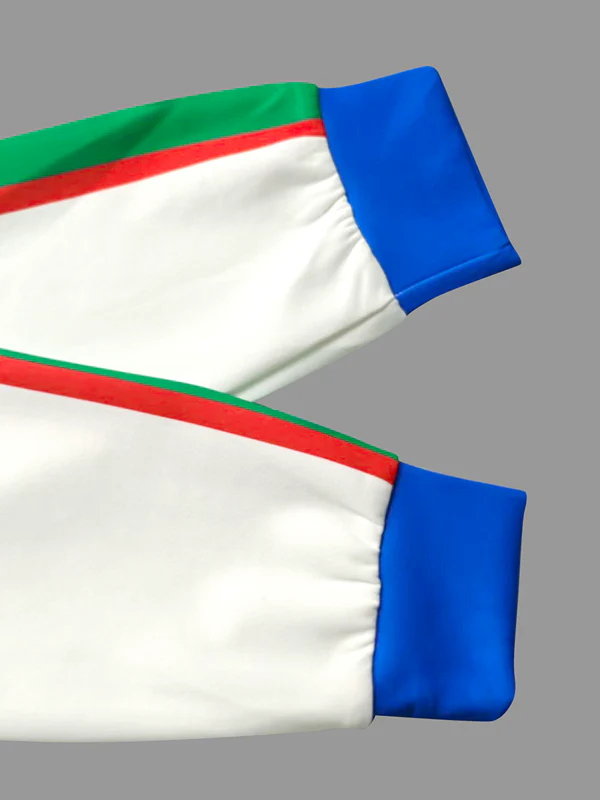 Long Sleeves Loose Contrast Color Striped Zipper Lapel Outerwear - Image 8