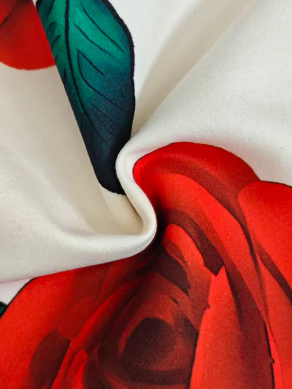 Long Sleeves Loose Flower Print High Neck 1 Piece Cape - Image 6