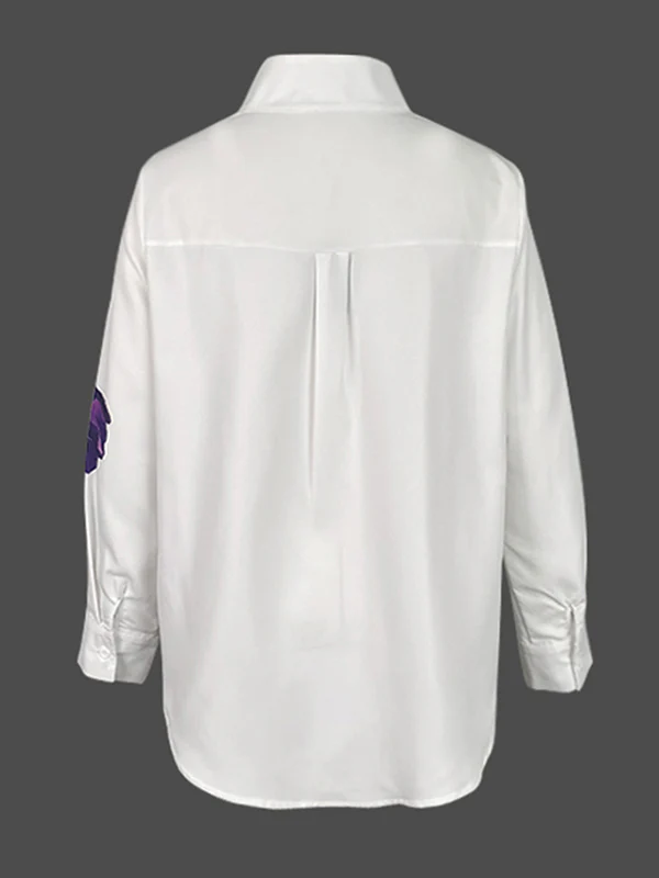 Long Sleeves Loose Flower Print Stand Collar Blouses&Shirts Tops - Image 6