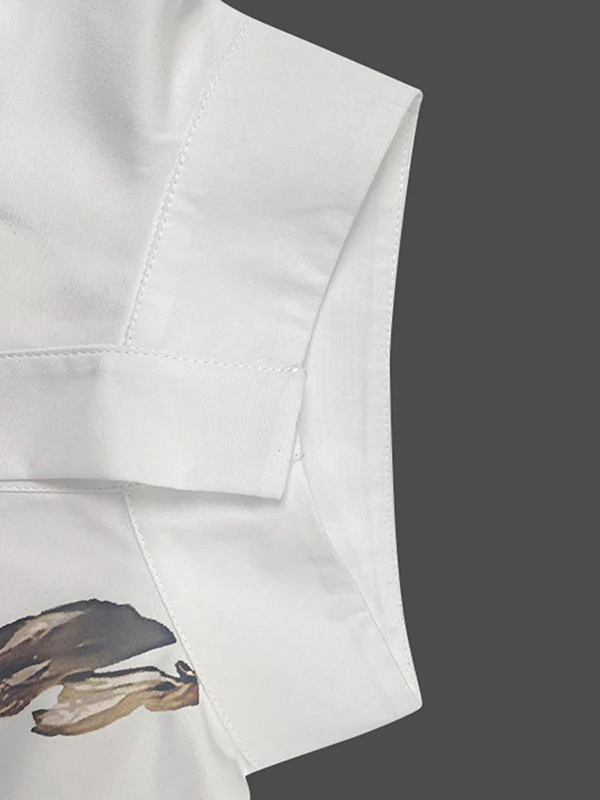 Long Sleeves Loose Flower Print Stand Collar Blouses&Shirts Tops - Image 8