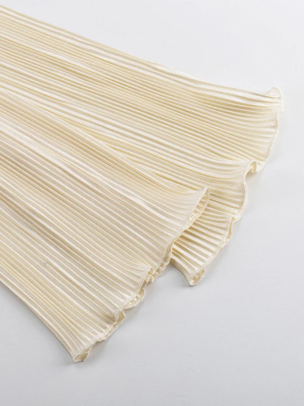 Long Sleeves Loose Lace-Up Pleated Solid Color Split-Joint Deep V-Neck Blouses&Shirts Tops - Image 10