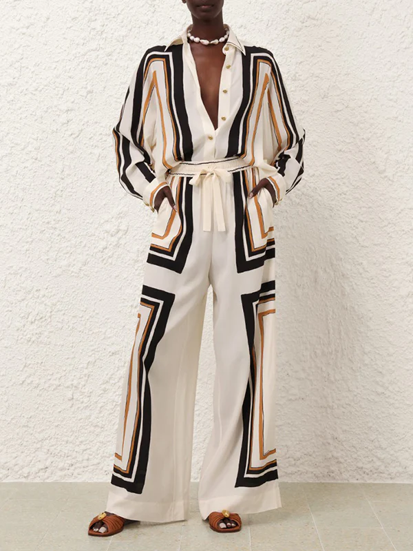 Long Sleeves Loose Plaid Striped Lapel Blouses&Shirts Tops - Image 6