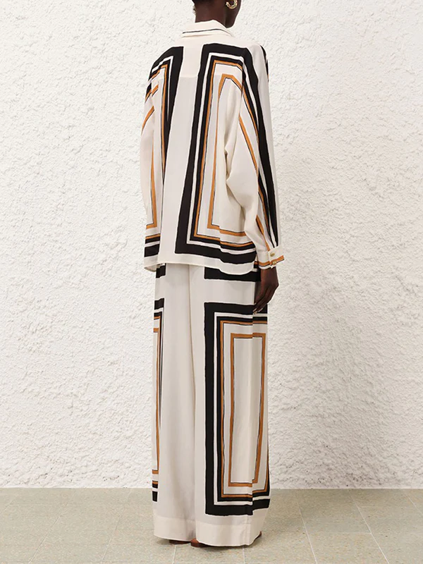 Long Sleeves Loose Plaid Striped Lapel Blouses&Shirts Tops - Image 9