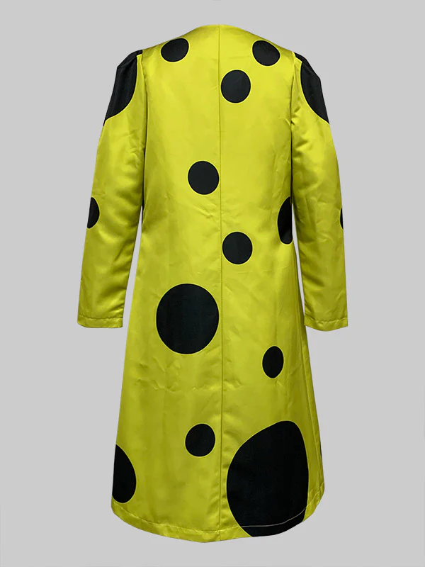 Long Sleeves Loose Pleated Polka-Dot Split-Joint Round-Neck Outerwear - Image 4
