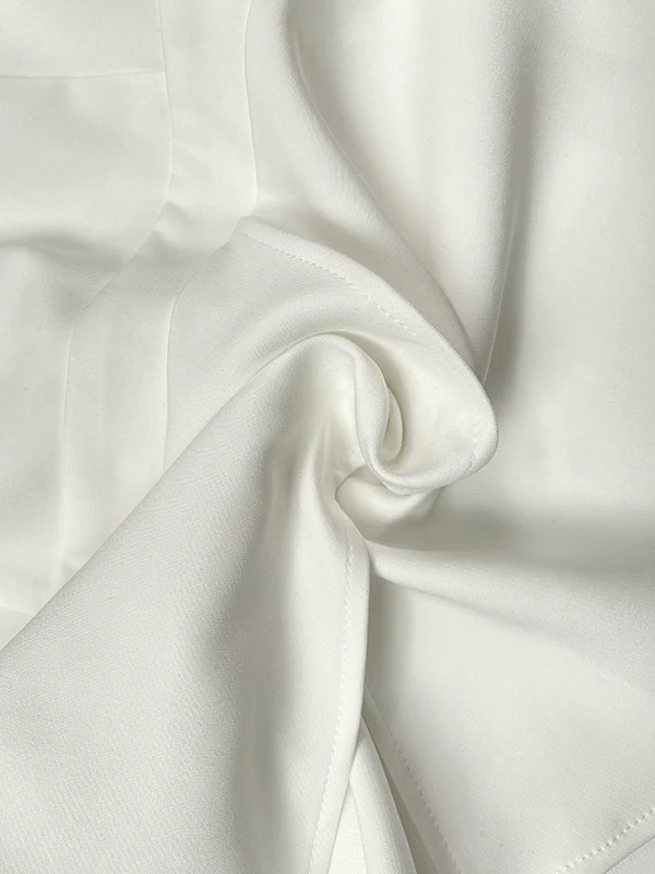 Long Sleeves Loose Pleated Solid Color Split-Front Off-The-Shoulder Blouses&Shirts Tops - Image 7