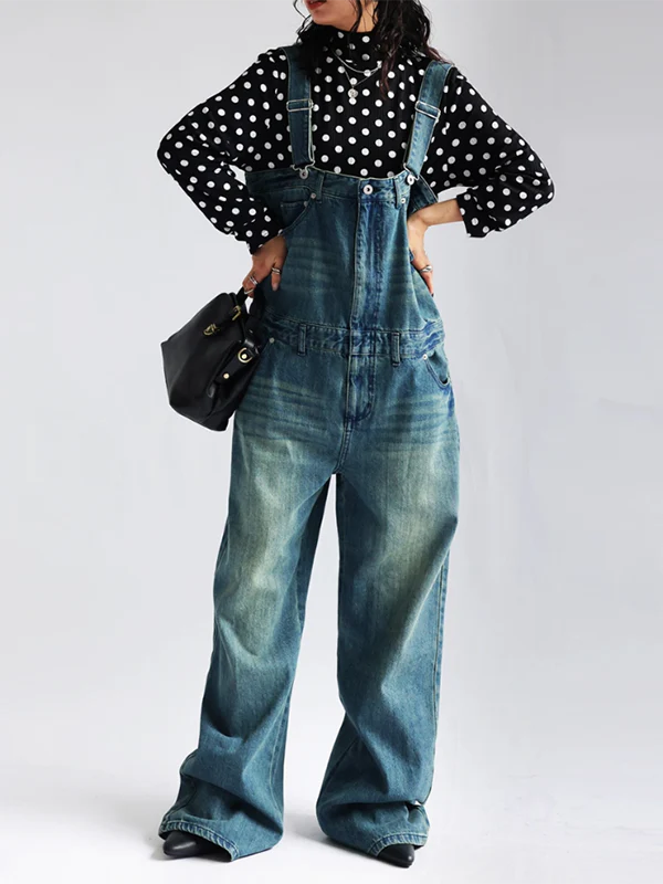 Long Sleeves Loose Polka-Dot Heaps Collar T-Shirts Tops - Image 7