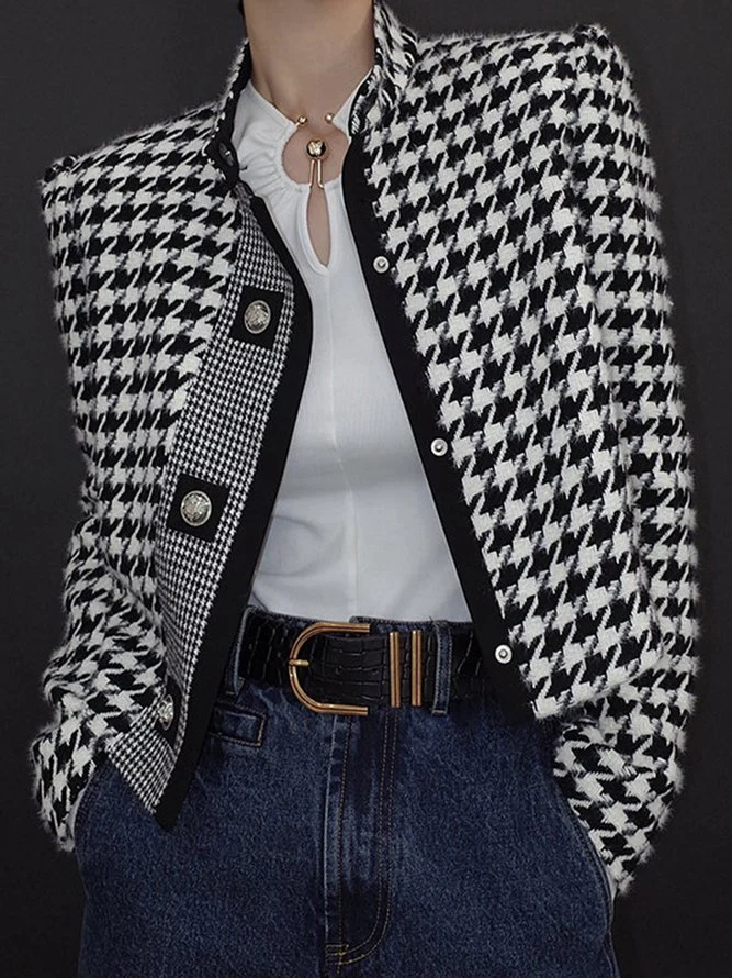 Long Sleeves Loose Printed Stand Collar Jackets Outerwear - Image 2