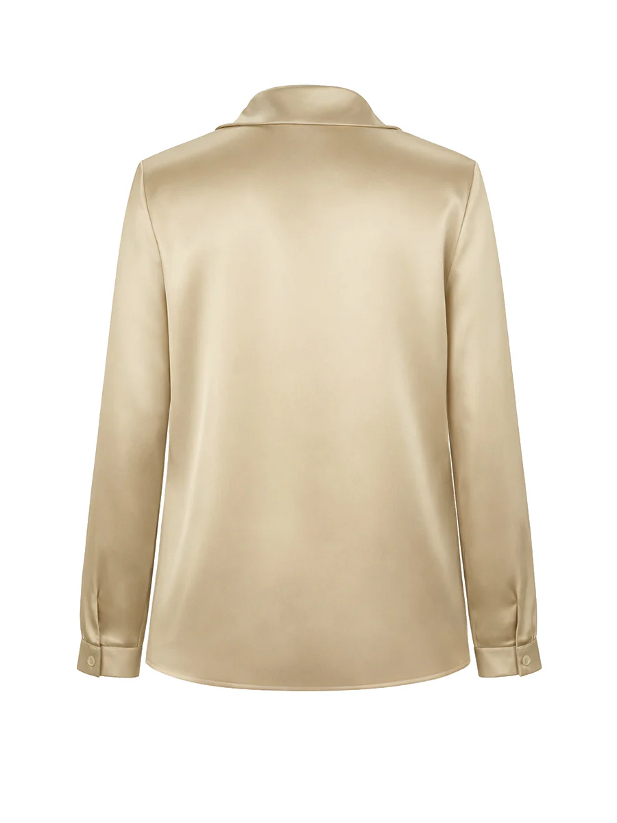 Long Sleeves Loose Solid Color Heaps Collar Blouses&Shirts Tops - Image 11