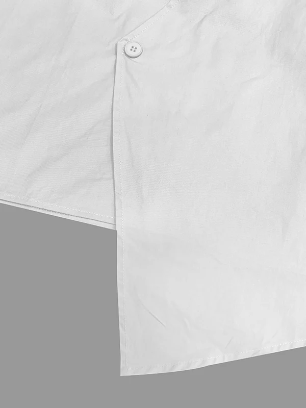 Long Sleeves Loose Solid Color High Neck T-Shirts Tops - Image 12