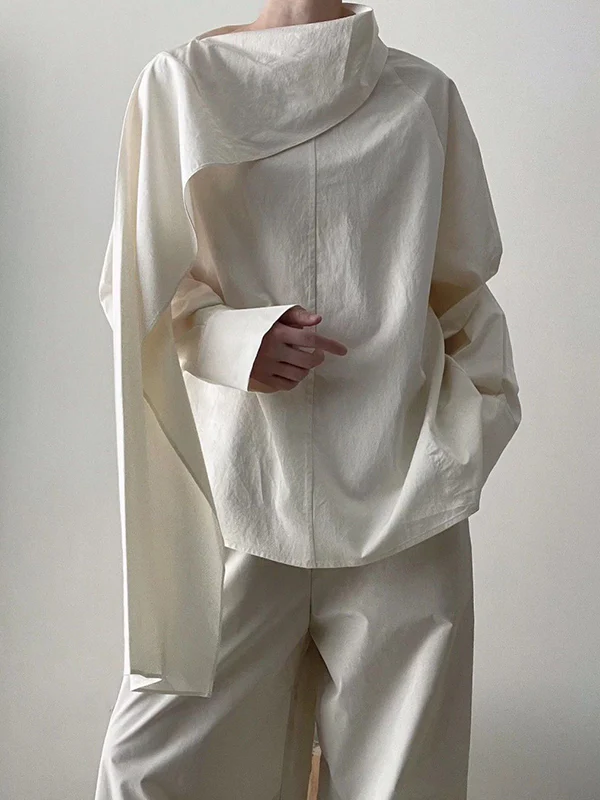Long Sleeves Loose Solid Color Sweatshirt Tops - Image 2