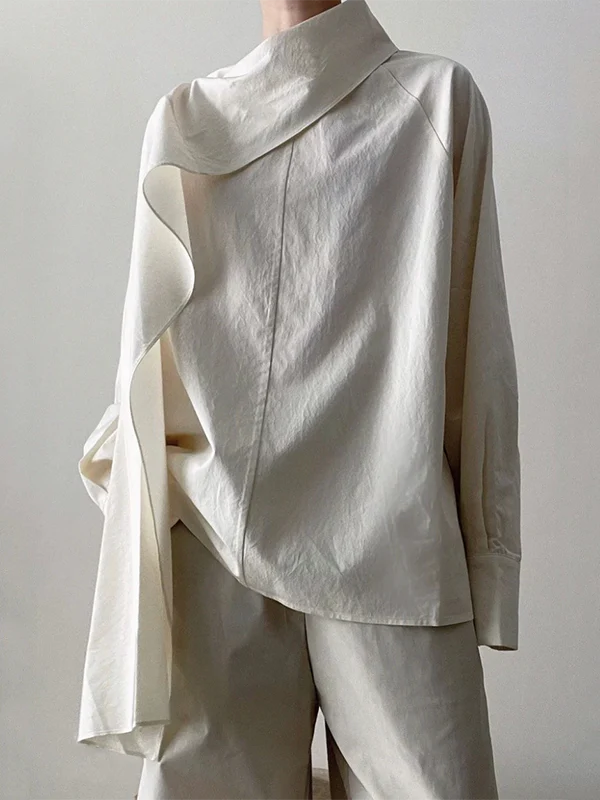 Long Sleeves Loose Solid Color Sweatshirt Tops - Image 3