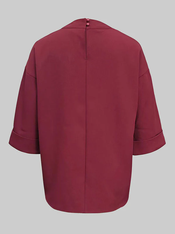 Long Sleeves Loose Solid Color Round-Neck Hoodies&Sweatshirt Tops - Image 8