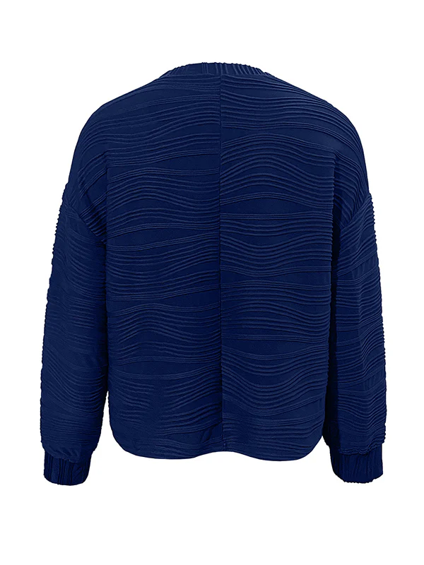 Long Sleeves Loose Solid Color Round-Neck T-Shirts - Image 10