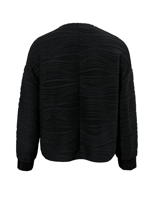 Long Sleeves Loose Solid Color Round-Neck T-Shirts - Image 12