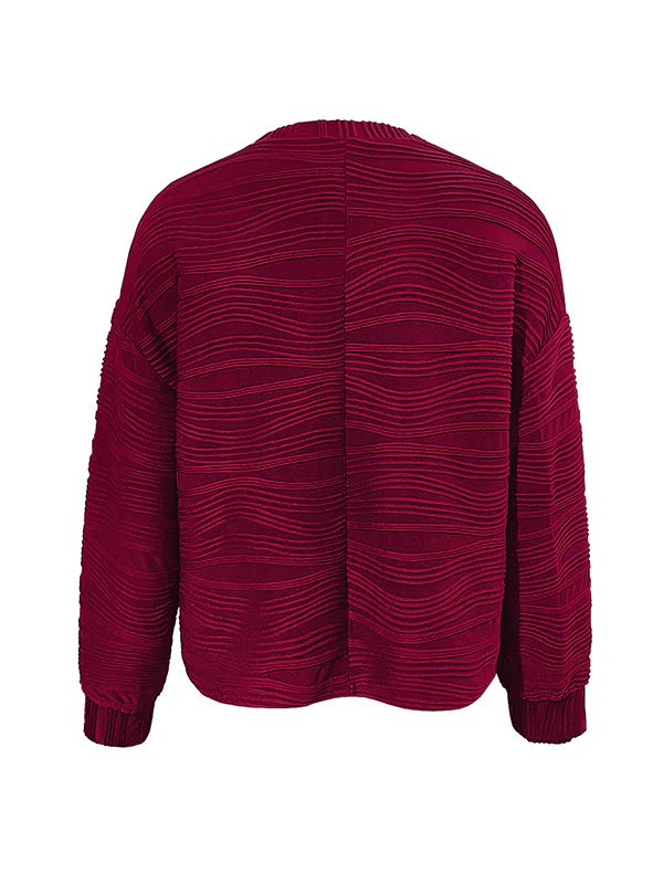 Long Sleeves Loose Solid Color Round-Neck T-Shirts - Image 14