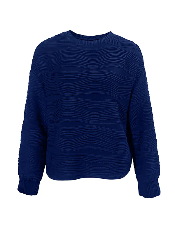 Long Sleeves Loose Solid Color Round-Neck T-Shirts - Image 9