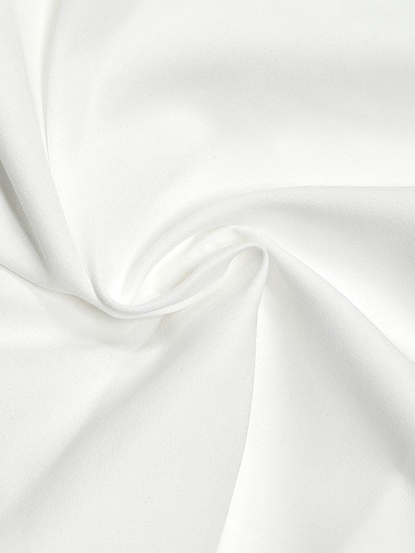 Long Sleeves Loose Solid Color Split-Joint High-Neck Blouses - Image 10