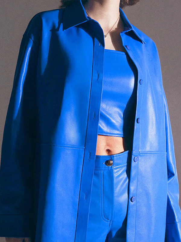 Long Sleeves Loose Solid Color Split-Joint Lapel Jackets Outerwear - Image 8