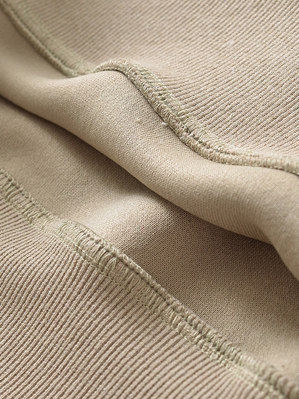 Long Sleeves Loose Solid Color Split-Joint Round-Neck Sweatshirt Tops - Image 33