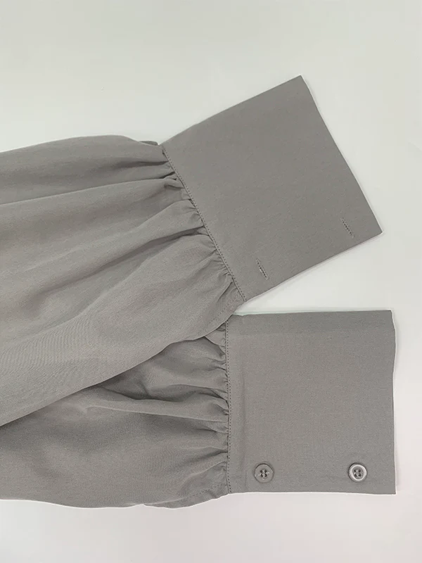 Long Sleeves Loose Solid Color Split-Joint Split-Side Lapel Maxi Dresses Shirt Dress - Image 18