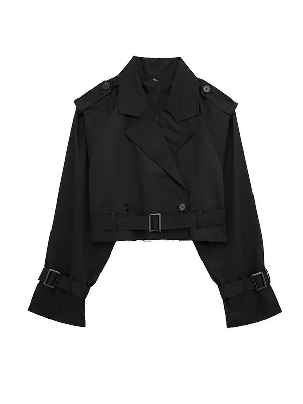 Long Sleeves Loose Split-Joint Lapel Jackets - Image 12