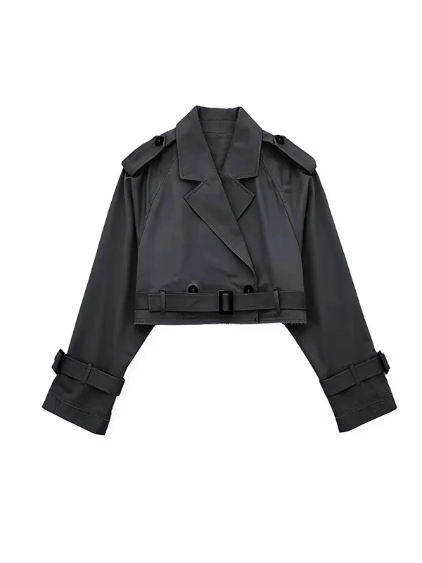 Long Sleeves Loose Split-Joint Lapel Jackets - Image 14