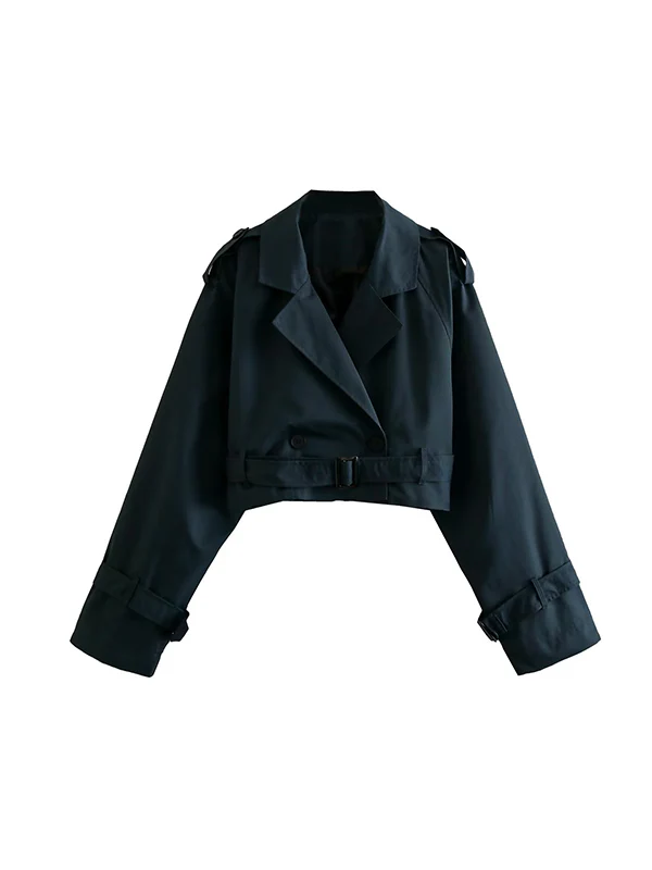 Long Sleeves Loose Split-Joint Lapel Jackets - Image 16