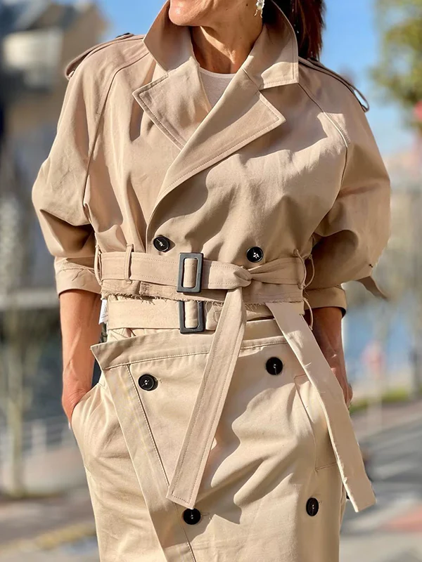 Long Sleeves Loose Split-Joint Lapel Jackets - Image 2
