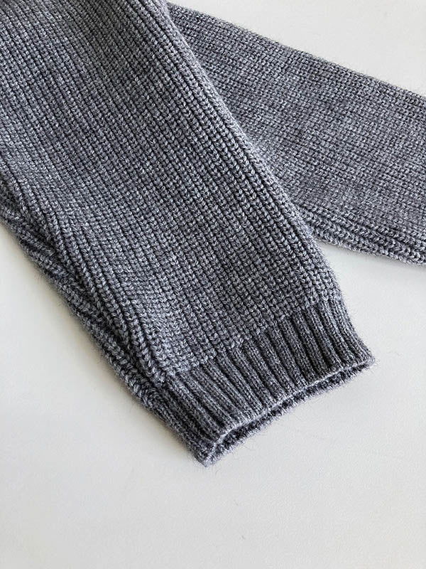 Long Sleeves Loose Split-Joint Split-Side Zipper High Neck Sweater Tops - Image 14
