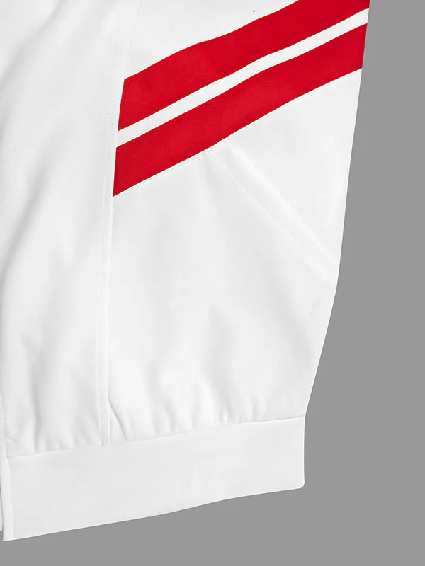 Long Sleeves Loose Split-Joint Striped Zipper Stand Collar Jackets Outerwear - Image 7