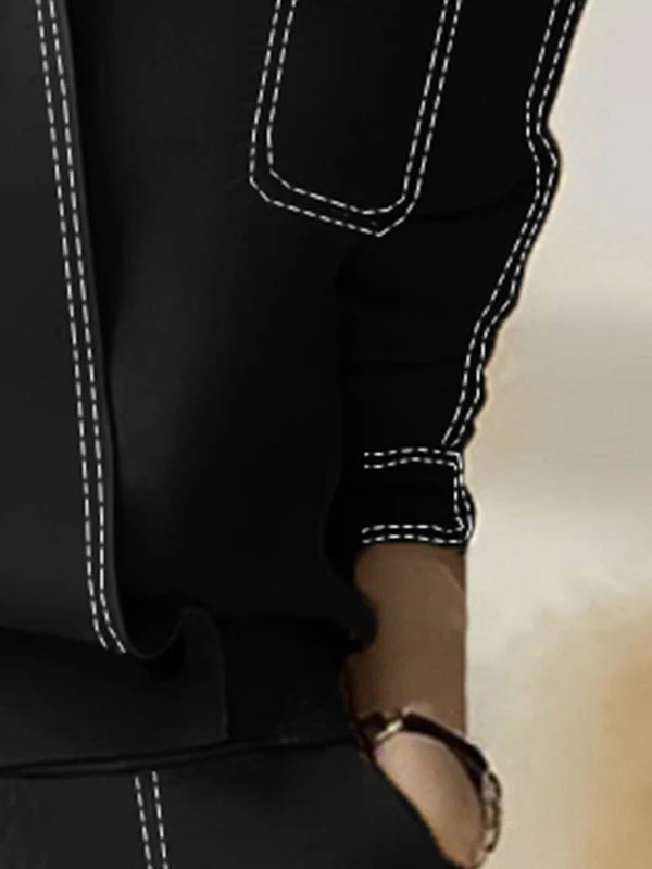 Long Sleeves Loose Split-Joint V-Neck Cardigan Tops - Image 3