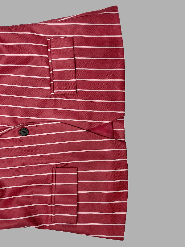 Long Sleeves Loose Striped Notched Collar Blazer Outerwear - Image 9