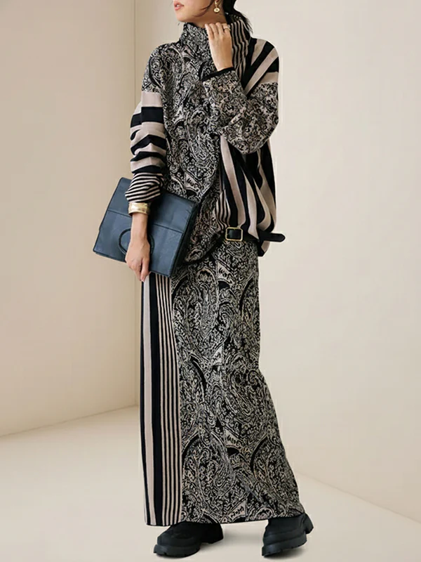Long Sleeves Loose Striped Pullovers - Image 5