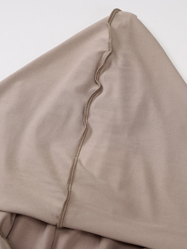 Long Sleeves Plus Size Solid Color Split-Joint Hooded Maxi Dresses - Image 14