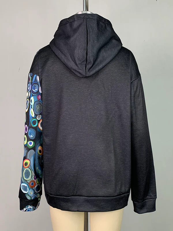 Long Sleeves Printed Hooded Hoodies Tops - Image 15