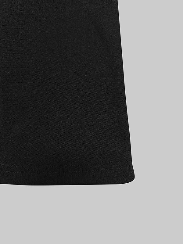 Long Sleeves Skinny Asymmetric Solid Color Split-Joint High Neck T-Shirts Tops - Image 14