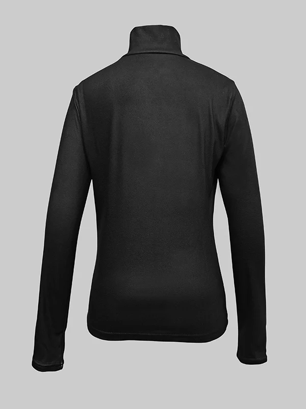 Long Sleeves Skinny Contrast Color Floral Printed Split-Joint High Neck T-shirts - Image 5
