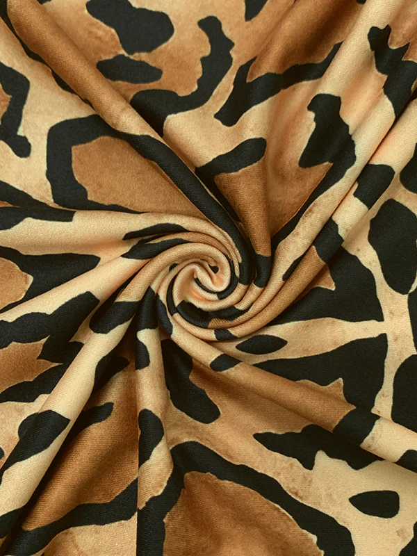 Long Sleeves Skinny Contrast Color Leopard High Neck T-Shirts Tops - Image 9