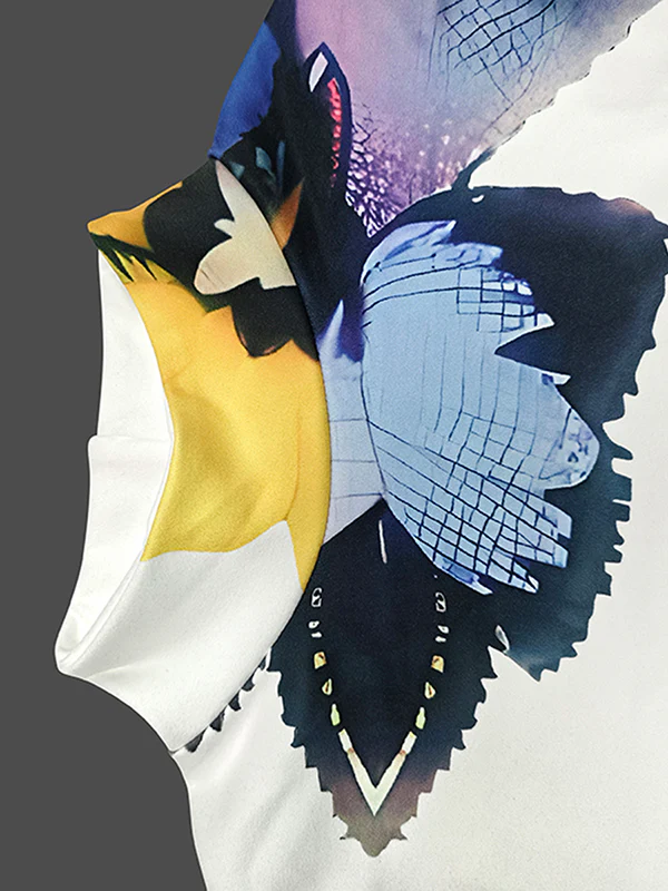 Long Sleeves Skinny Flower Print High Neck T-Shirts Tops - Image 7