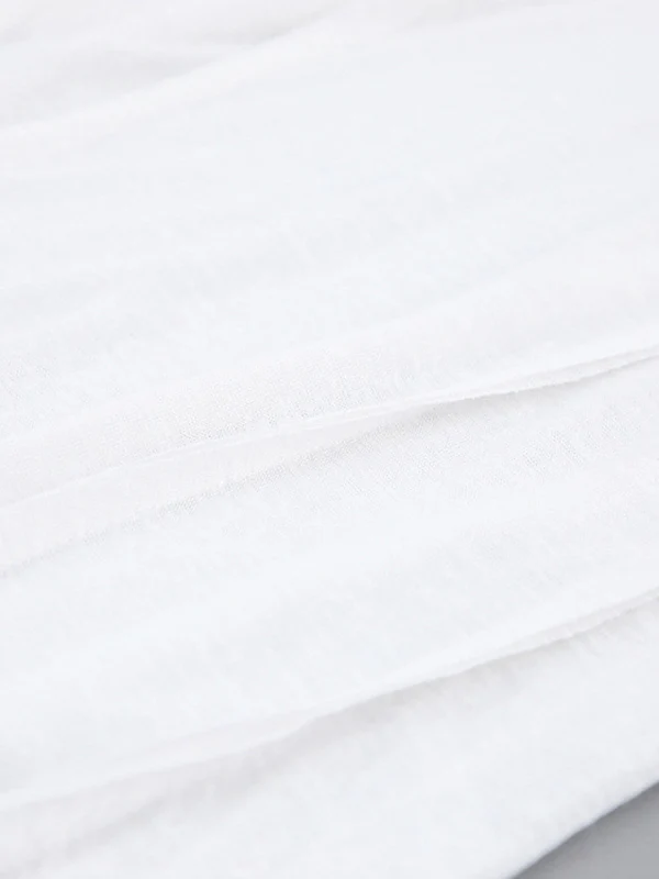 Long Sleeves Skinny Pleated Solid Color Round-Neck T-Shirts - Image 14